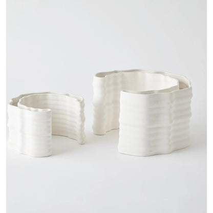 Crescent Printed Vase by Global Views in matte white. Made from unique in a modern style.