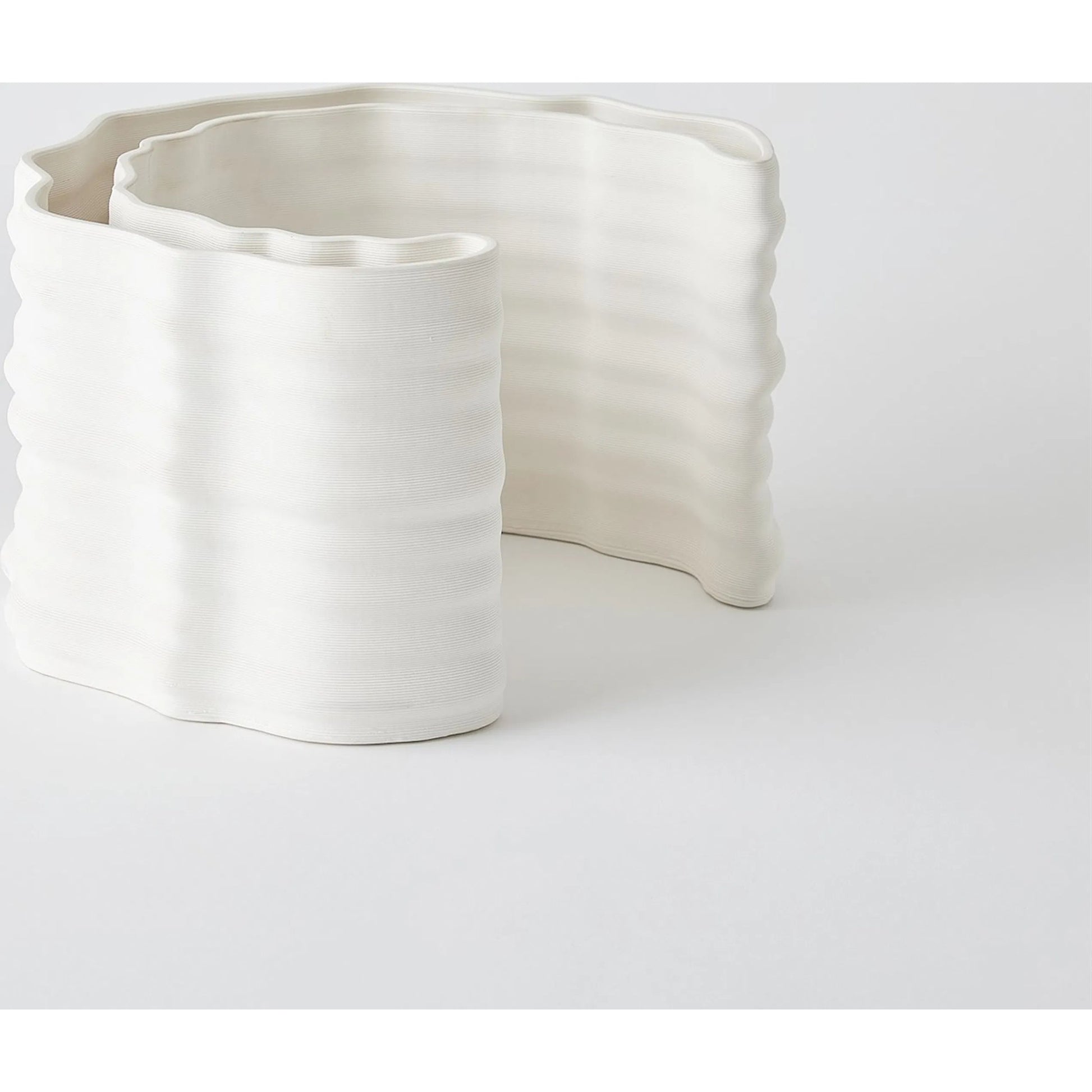 Crescent Printed Vase by Global Views in matte white. Made from unique in a modern style.