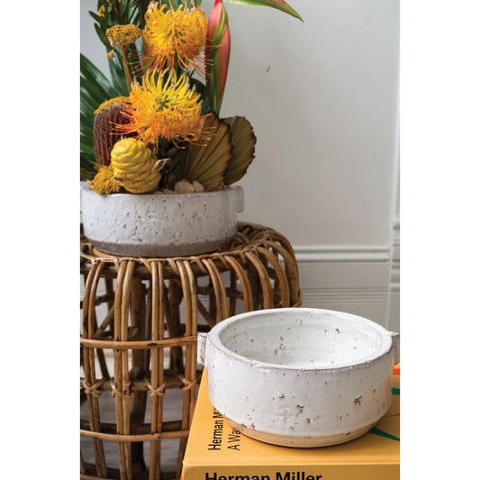 Dorian Bowl by Accent Decor in white. Made from ceramic in a modern style.