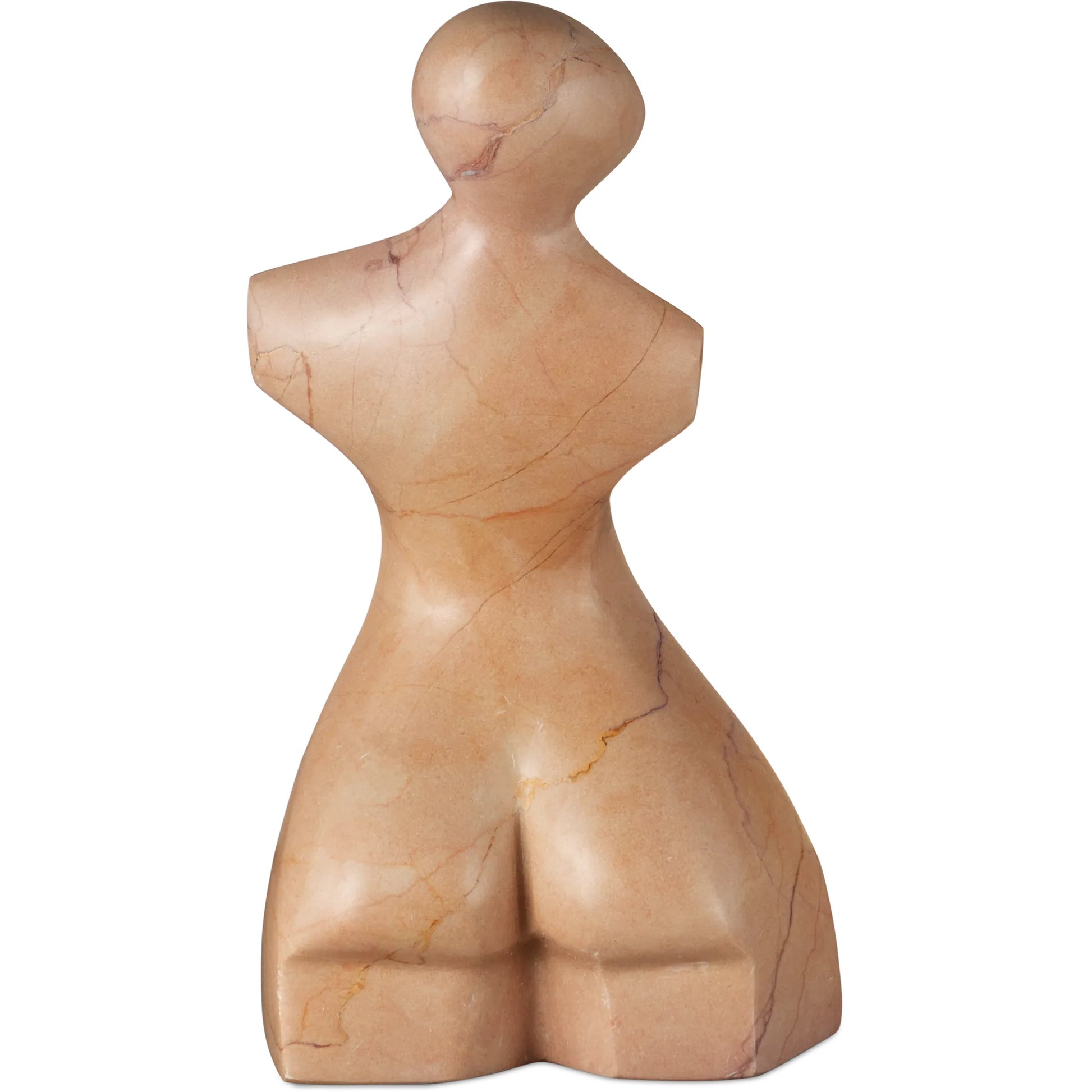 Giada Rosa Bust Sculpture by Currey and Company in natural. Made from rosa cappuccino marble in a modern style.