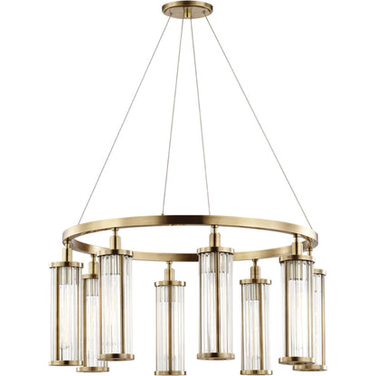 Marley Chandelier by Hudson Valley. Made from brass in a modern style.