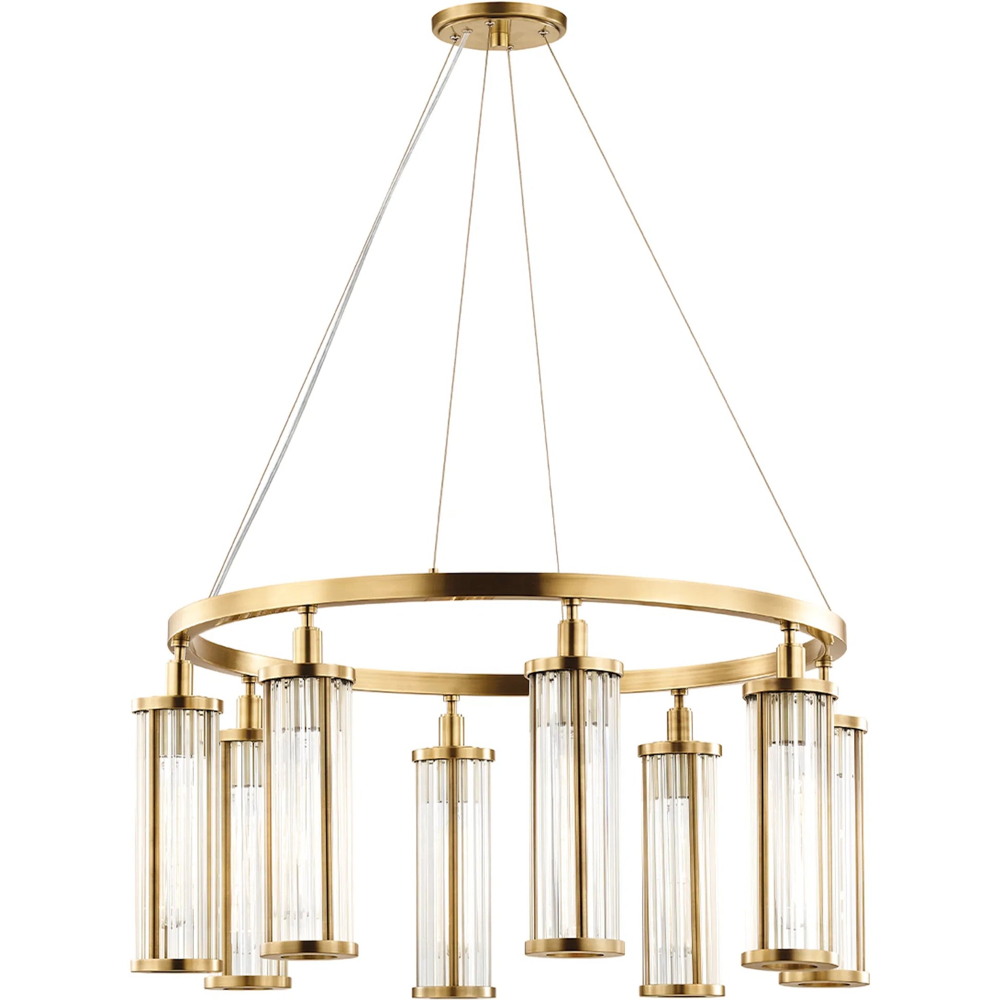 Marley Chandelier by Hudson Valley. Made from brass in a modern style.