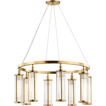 Marley Chandelier by Hudson Valley. Made from brass in a modern style.