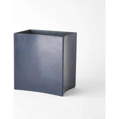 Folded Leather Wastebasket by Global Views. Made from leather in a modern style.
