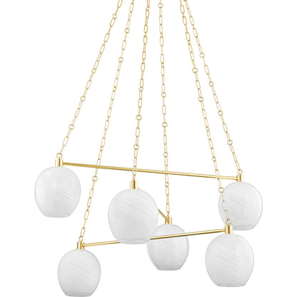 Asbury Park 6 Light Chandelier by Hudson Valley. Made from steel in a modern style.