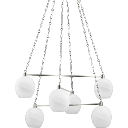 Asbury Park 6 Light Chandelier by Hudson Valley. Made from steel in a modern style.