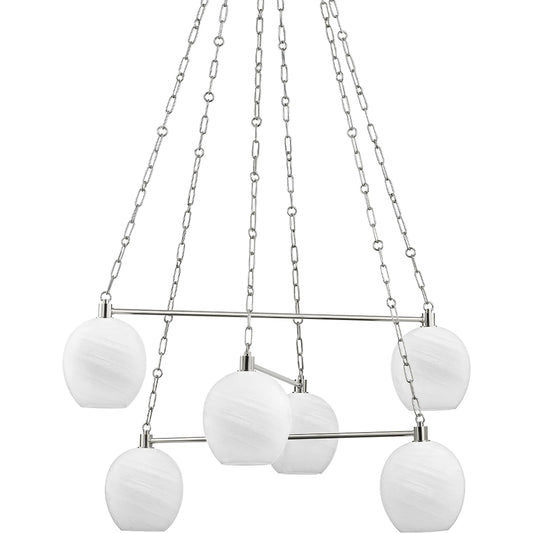 Asbury Park 6 Light Chandelier by Hudson Valley. Made from steel in a modern style.
