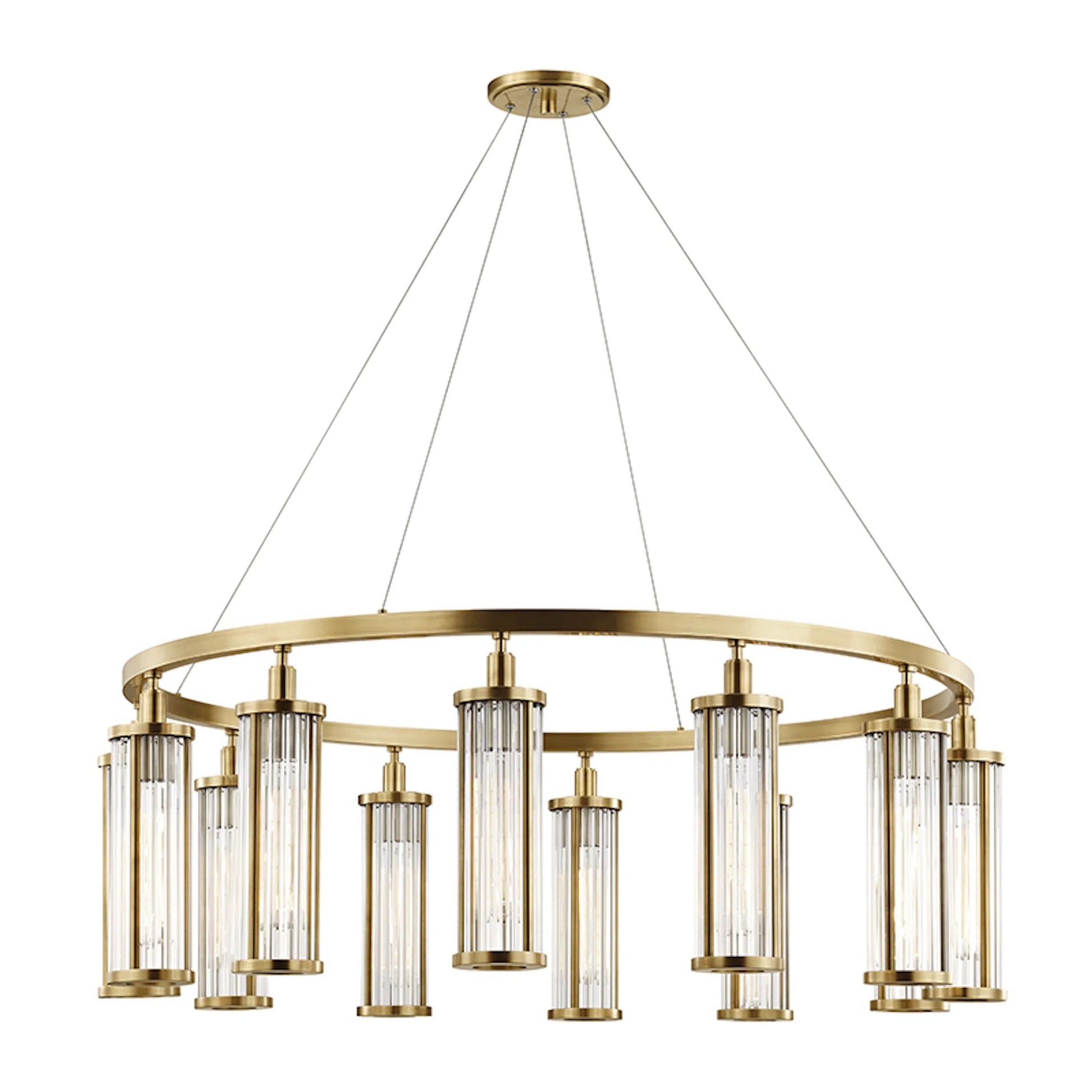 Hanover Pendant by Hudson Valley in aged brass. Made from brass in a traditional style.