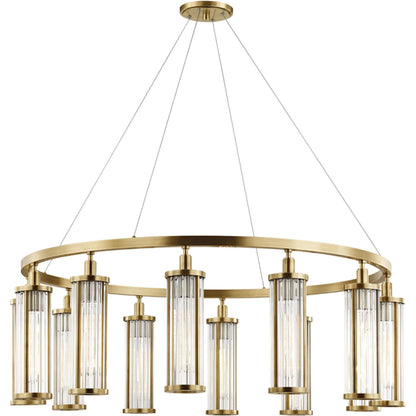 Hanover Pendant by Hudson Valley in aged brass. Made from brass in a traditional style.