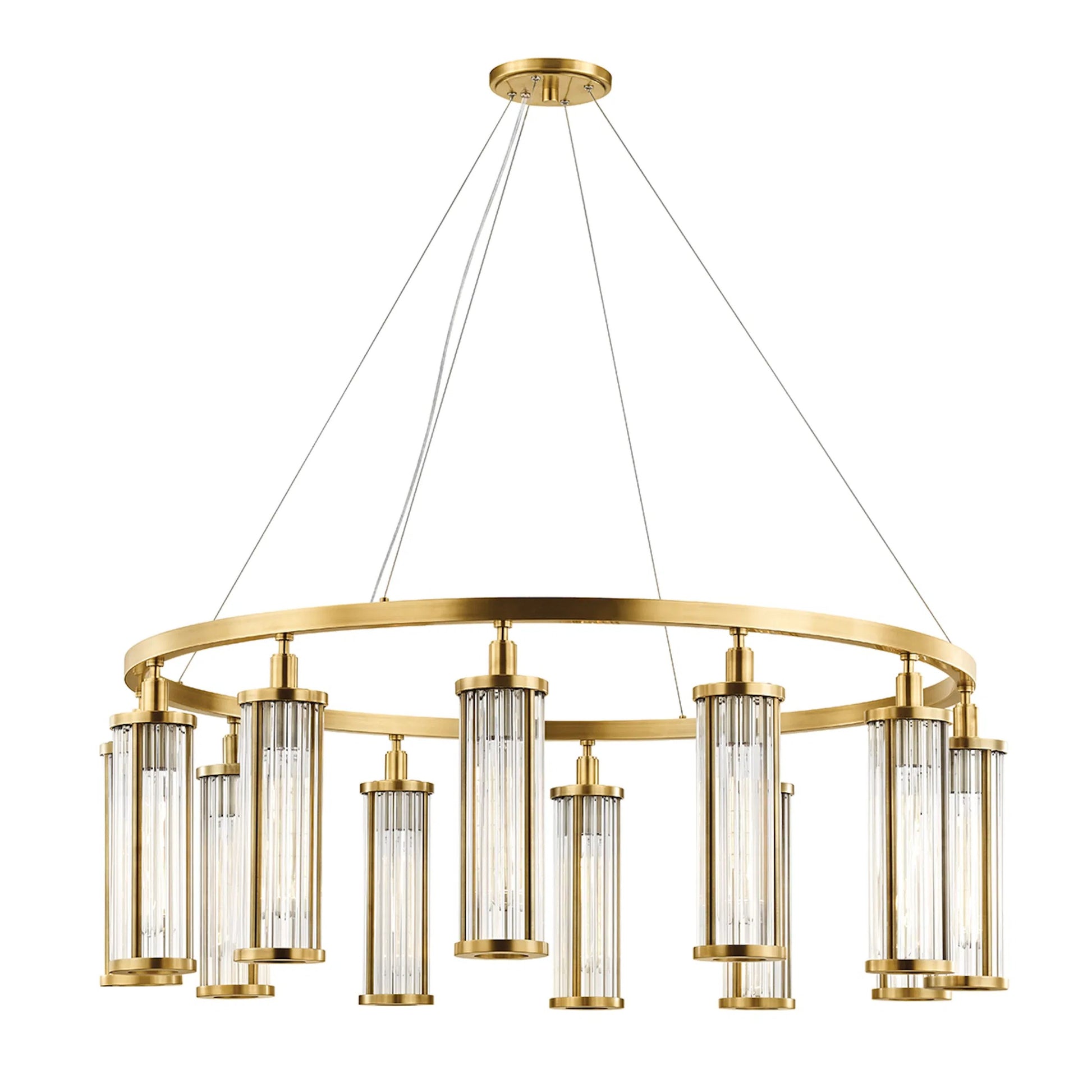 Hanover Pendant by Hudson Valley in aged brass. Made from brass in a traditional style.