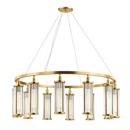Hanover Pendant by Hudson Valley in aged brass. Made from brass in a traditional style.