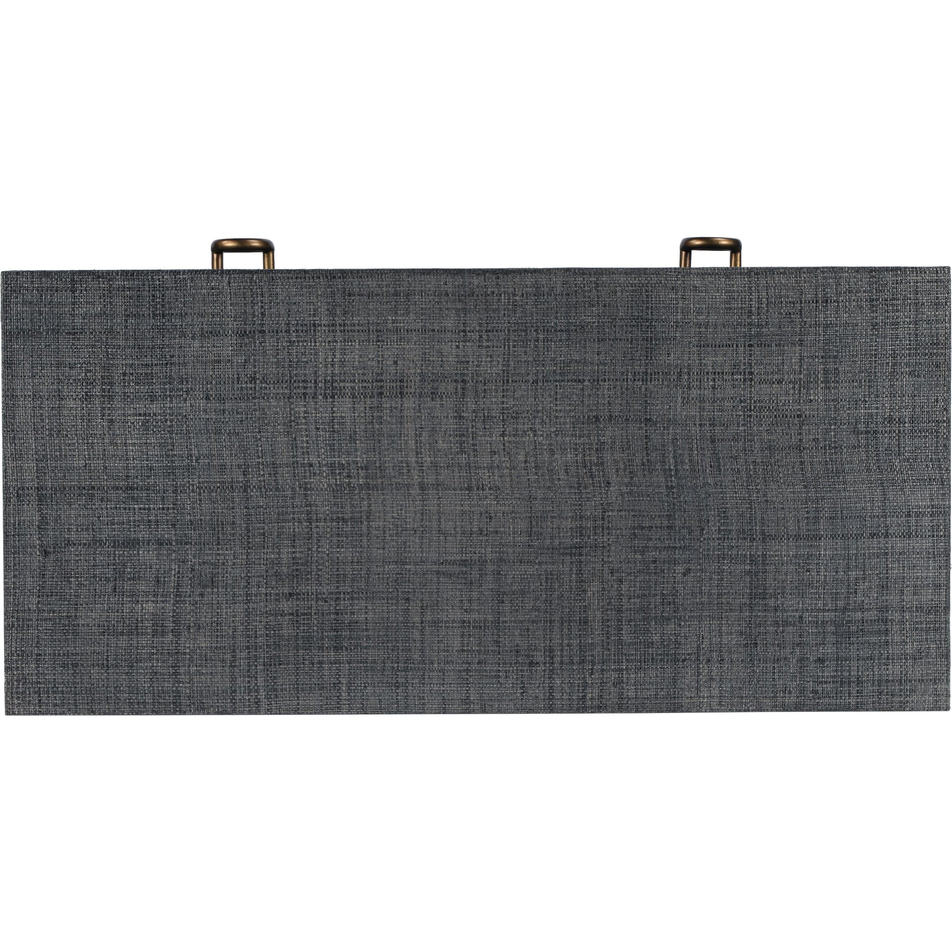 Chatham Raffia Console Table by Butler Specialty Company in charcoal and charcoal raffia. Made from gmelina beechwood solids, mdf panel with maple veneer, raffia, aluminium in a transitional style.