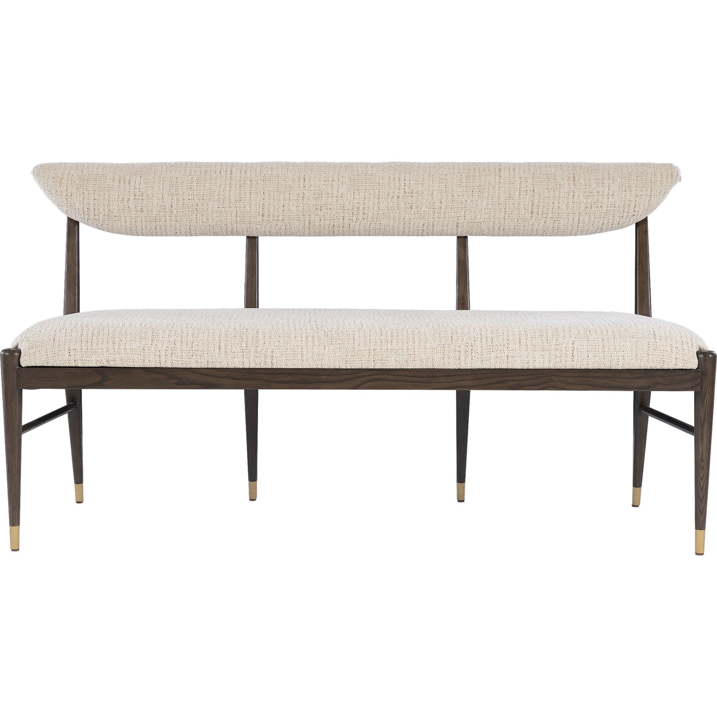 004 SI-2191646 | Additional Silo | Arlan Bench by Currey and Company in coffee brown, antique brass. Made from ash wood, brass in a modern style.
