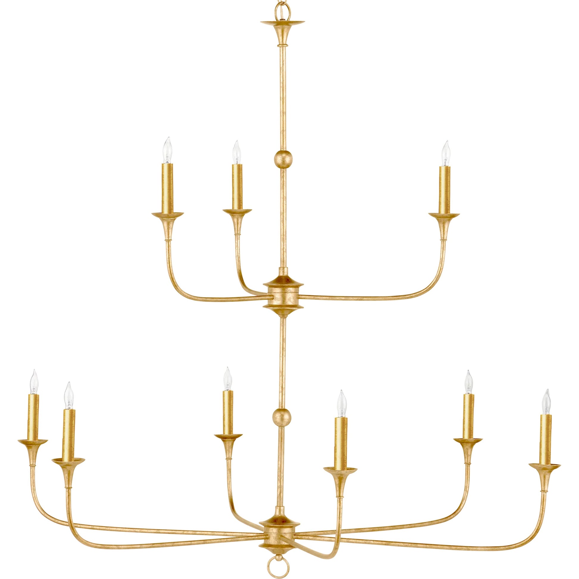 Nottaway Two-Tier Chandelier by Currey and Company. Made from wrought iron in a traditional style.