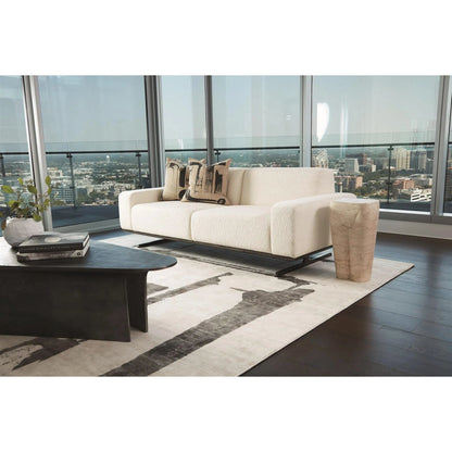 Edifice Rug by Global Views in cream, charcoal. Made from 80% viscose, 20% cotton (backing) in a unique style.