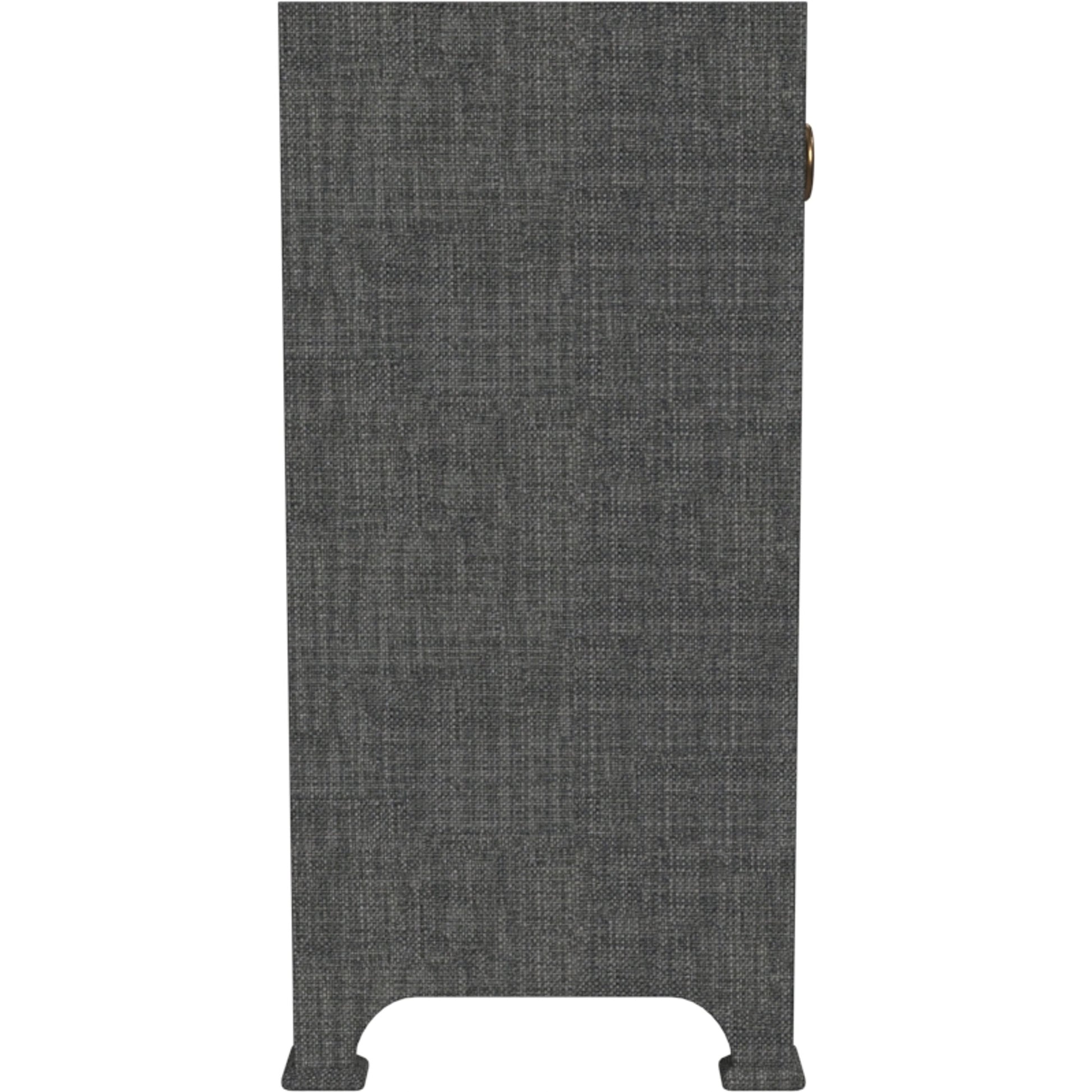 Chatham 2-Drawer Raffia Cabinet by Butler Specialty Company in charcoal and charcoal raffia. Made from gmelina beechwood solids, mdf panel with maple veneer, raffia, aluminium in a modern style.