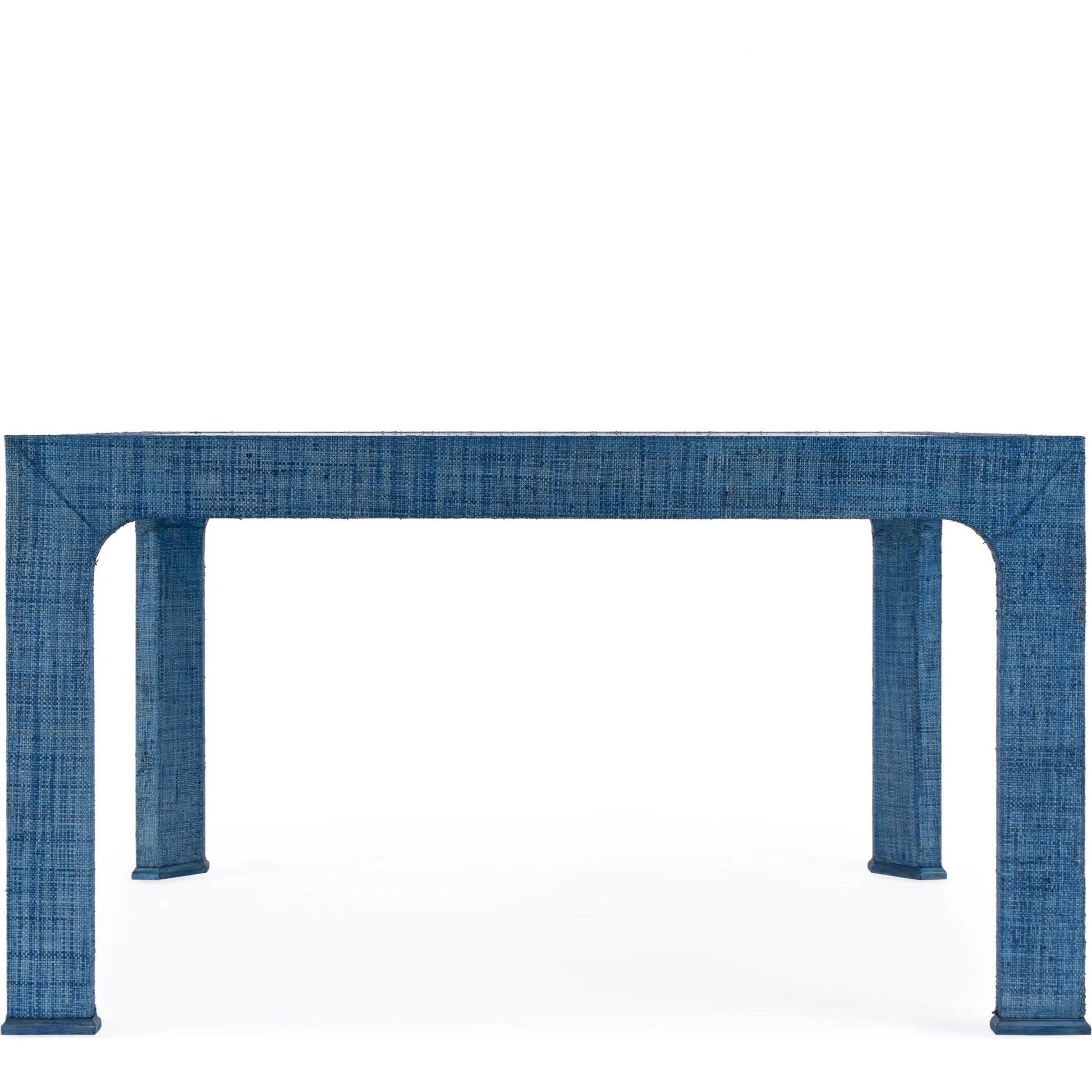 Chatham Raffia Coffee Table by Butler Specialty Company. Made from saguran raffia, glass, gmelina arborea wood in a unique style.