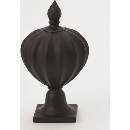 Beaufort Flame Bottle by Global Views in matte black. Made from porcelain in a transitional style.