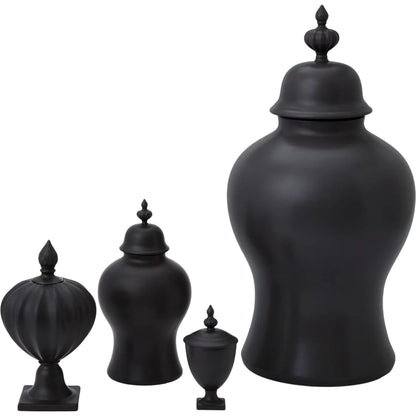 Beaufort Flame Bottle by Global Views in matte black. Made from porcelain in a transitional style.
