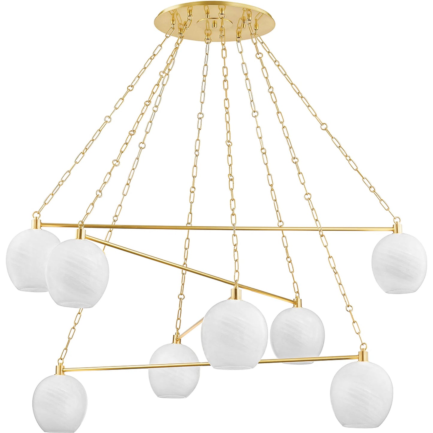 001 SI-2029377 | Primary Silo | Asbury Park 8 Light Chandelier by Hudson Valley in aged brass. Made from steel in a modern style.