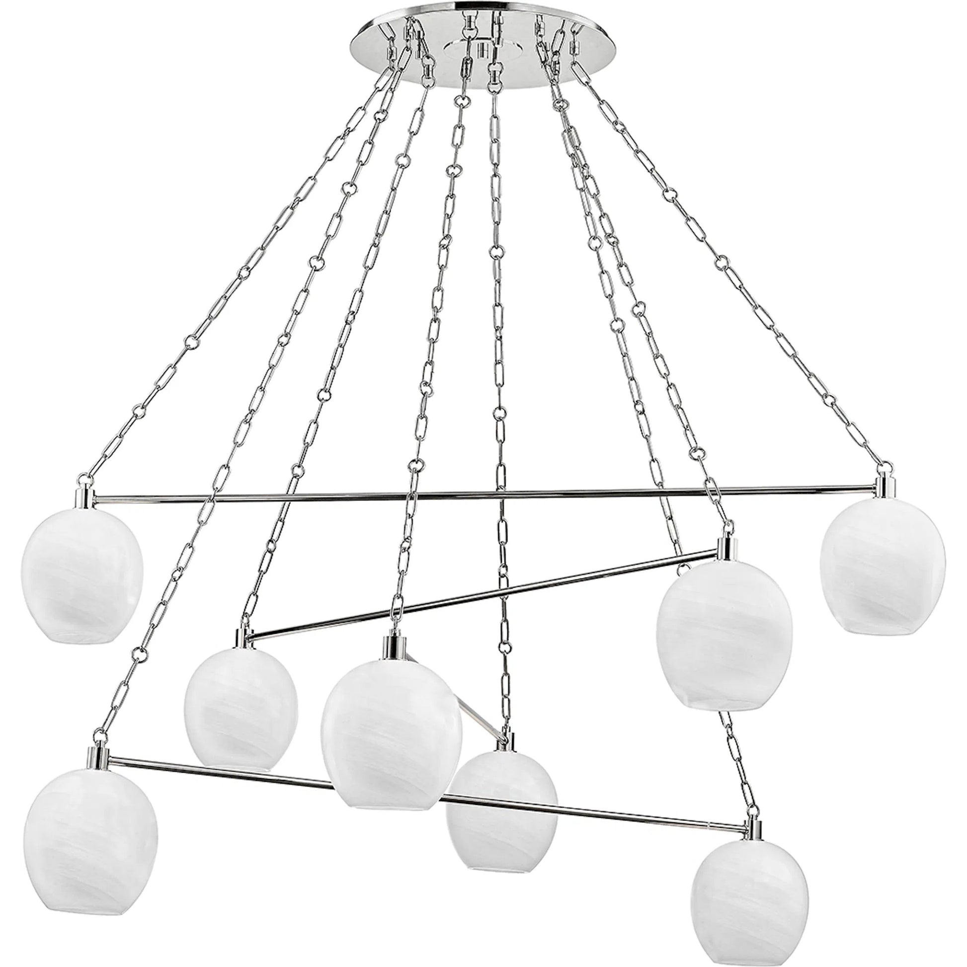 Asbury Park 8 Light Chandelier by Hudson Valley in aged brass. Made from steel in a modern style.