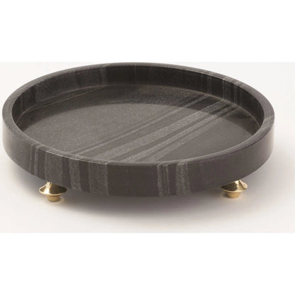 Quintessential Round Tray by Global Views. Made from marble in a traditional style.