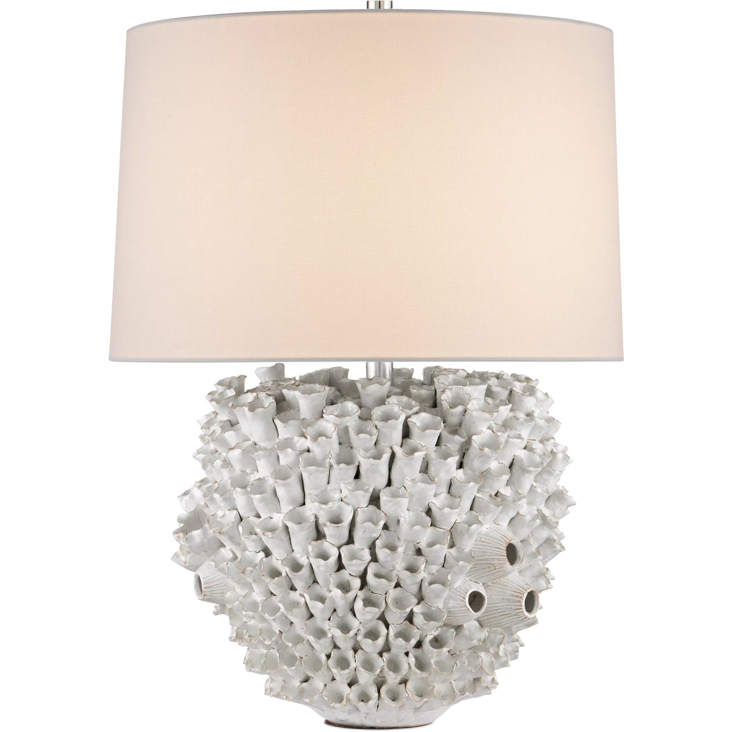 001 SI-2387078 | Primary Silo | Manitapi Table Lamp by Currey and Company in white. Made from ceramic in a eclectic & global style.