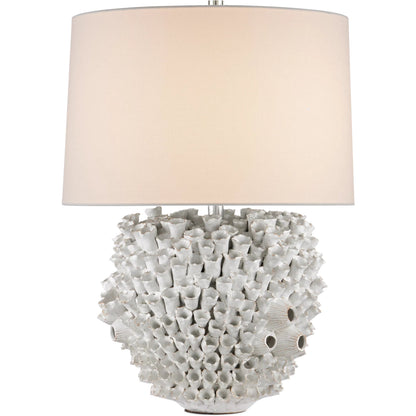 Manitapi Table Lamp by Currey and Company in white. Made from ceramic in a eclectic & global style.
