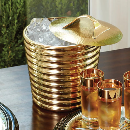 Beauty Ice Bucket by Global Views. Made from brass, stainless steel in a transitional style.