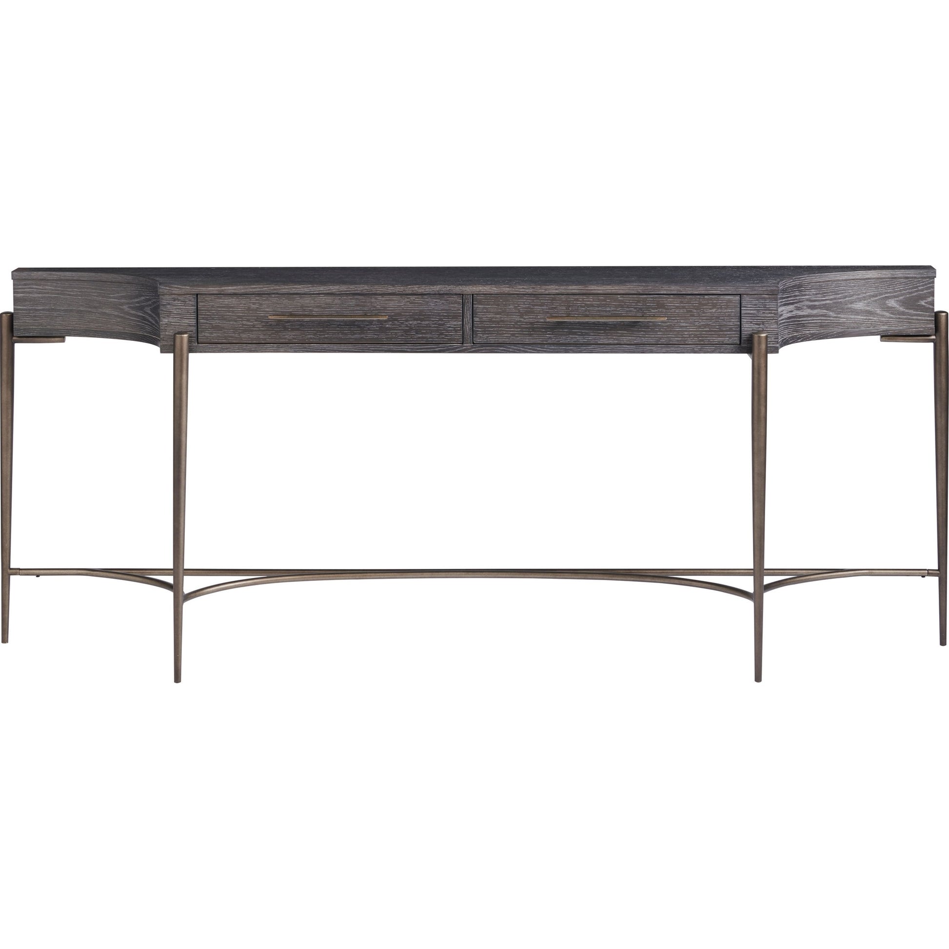 Curated Oslo Console Table by Universal Furniture in oil rubbed bronze and oak. Made from unique in a transitional style.