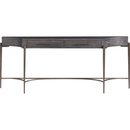 Curated Oslo Console Table by Universal Furniture in oil rubbed bronze and oak. Made from unique in a transitional style.