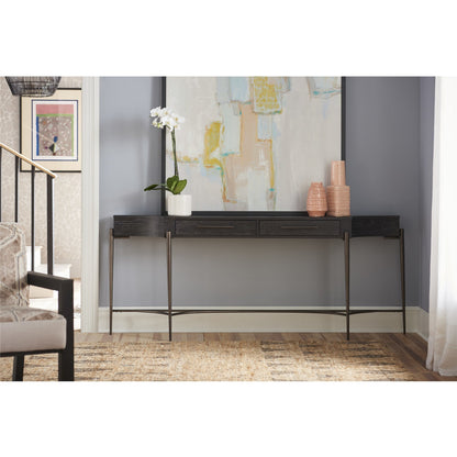 Curated Oslo Console Table by Universal Furniture in oil rubbed bronze and oak. Made from unique in a transitional style.
