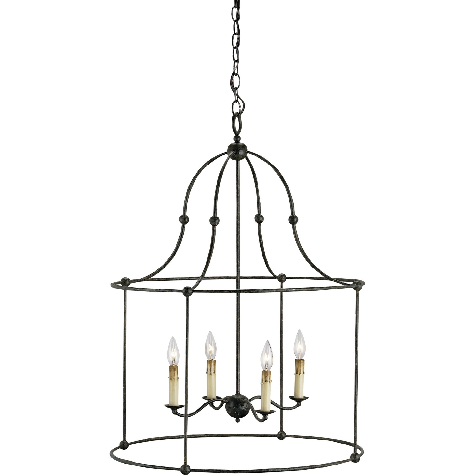 Fitzjames Lantern by Currey and Company in mayfair. Made from wrought iron in a traditional style.