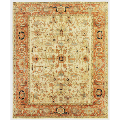 Antique Weave Serapi Area Rug by Exquisite Rugs in ivory, rust. Made from new zealand wool in a unique style.