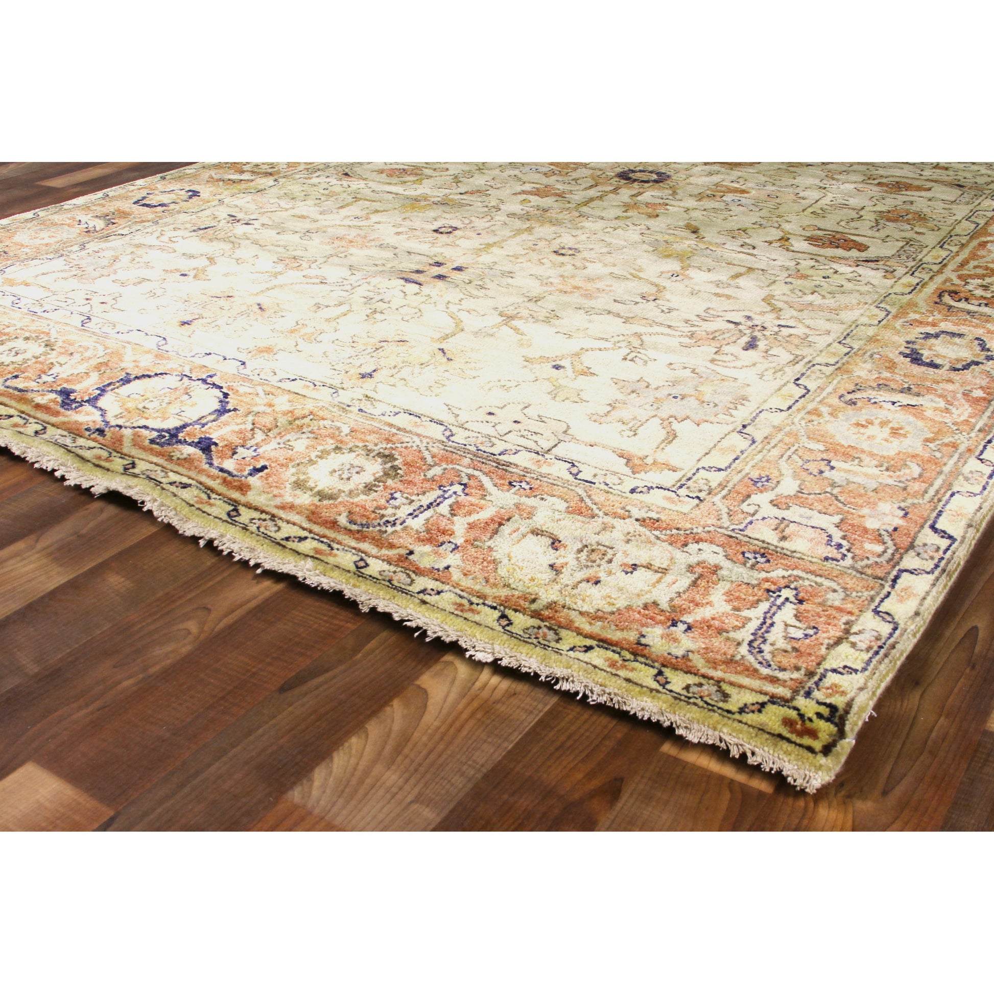 Antique Weave Serapi Area Rug by Exquisite Rugs in ivory, rust. Made from new zealand wool in a unique style.