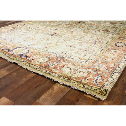 Antique Weave Serapi Area Rug by Exquisite Rugs in ivory, rust. Made from new zealand wool in a unique style.