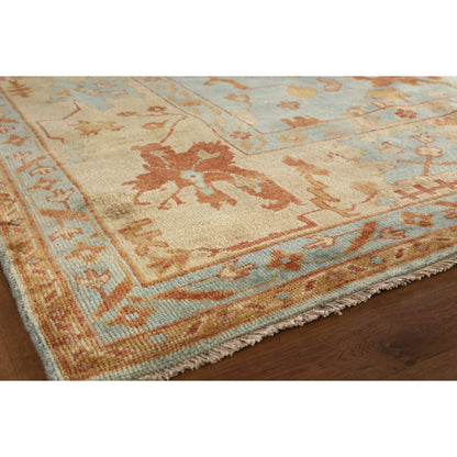 Antique Weave Oushak Rug X by Exquisite Rugs in dark blue, beige. Made from new zealand wool in a unique style.