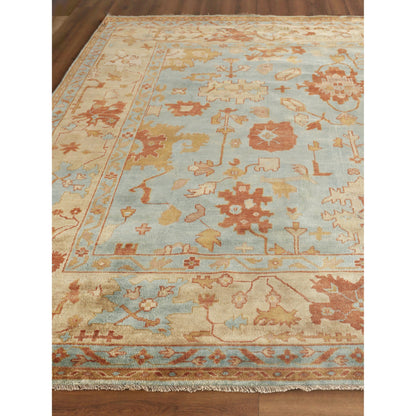Antique Weave Oushak Rug X by Exquisite Rugs in dark blue, beige. Made from new zealand wool in a unique style.