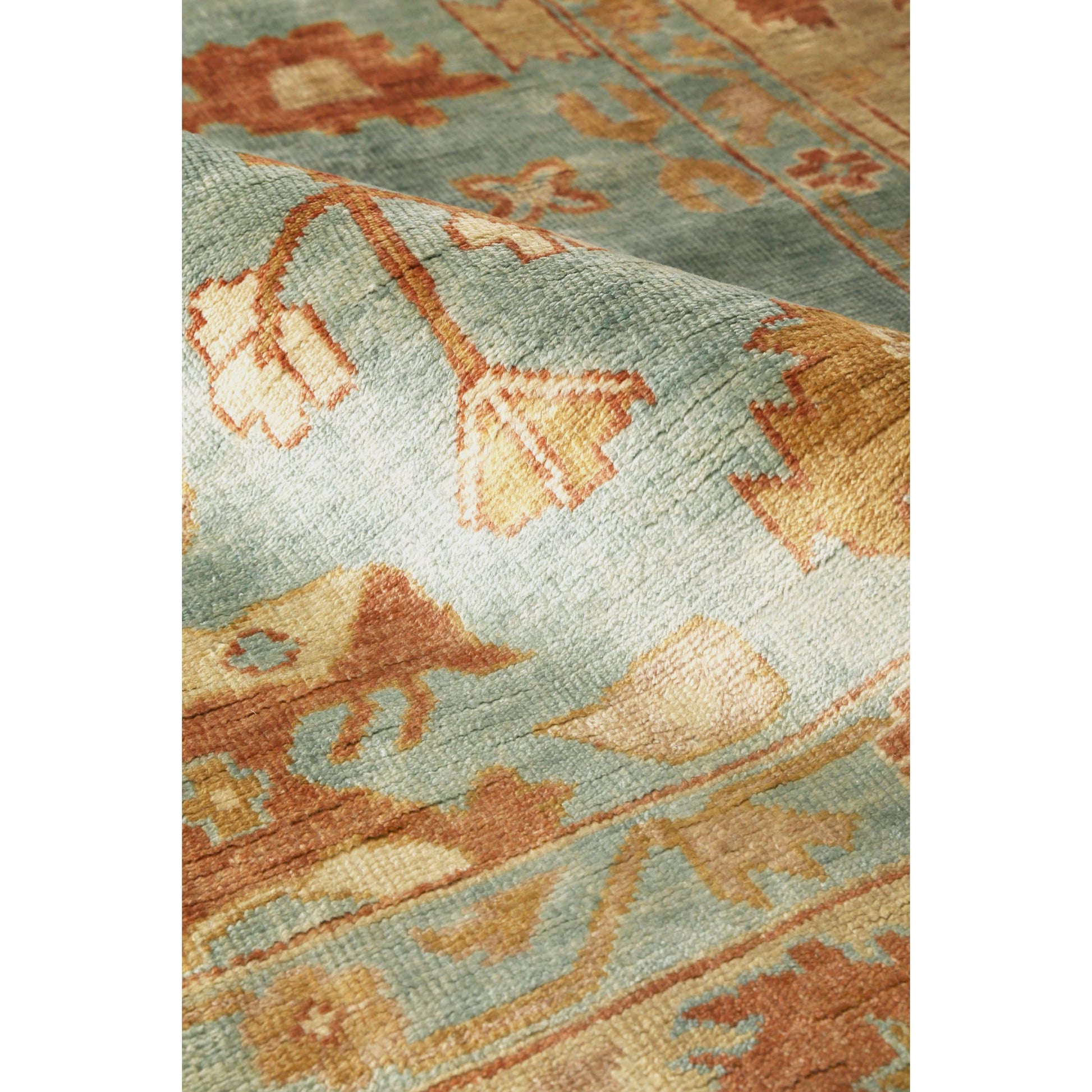 Antique Weave Oushak Rug X by Exquisite Rugs in dark blue, beige. Made from new zealand wool in a unique style.