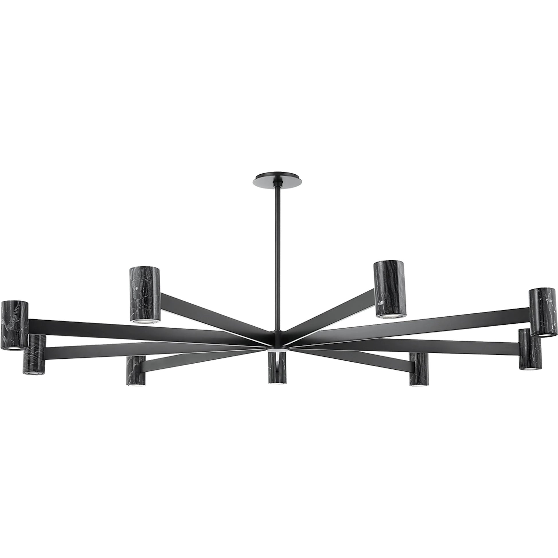 Predock Chandelier by Hudson Valley in black brass. Made from steel in a modern style.