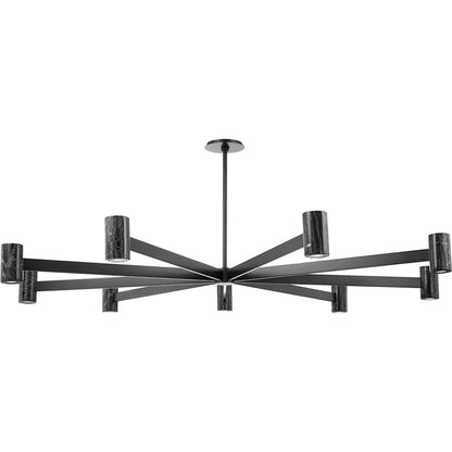 Predock Chandelier by Hudson Valley in black brass. Made from steel in a modern style.