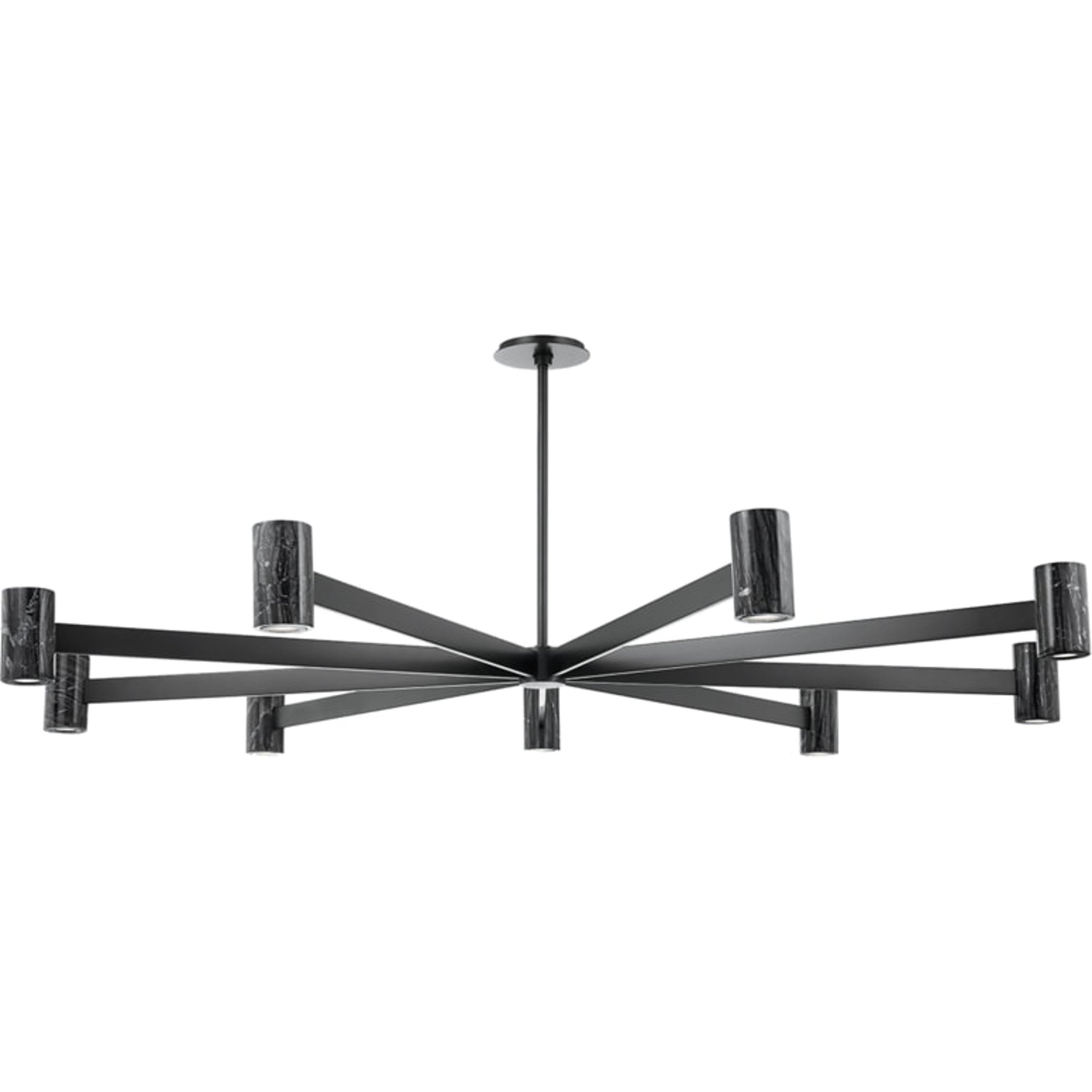 Predock Chandelier by Hudson Valley in black brass. Made from steel in a modern style.