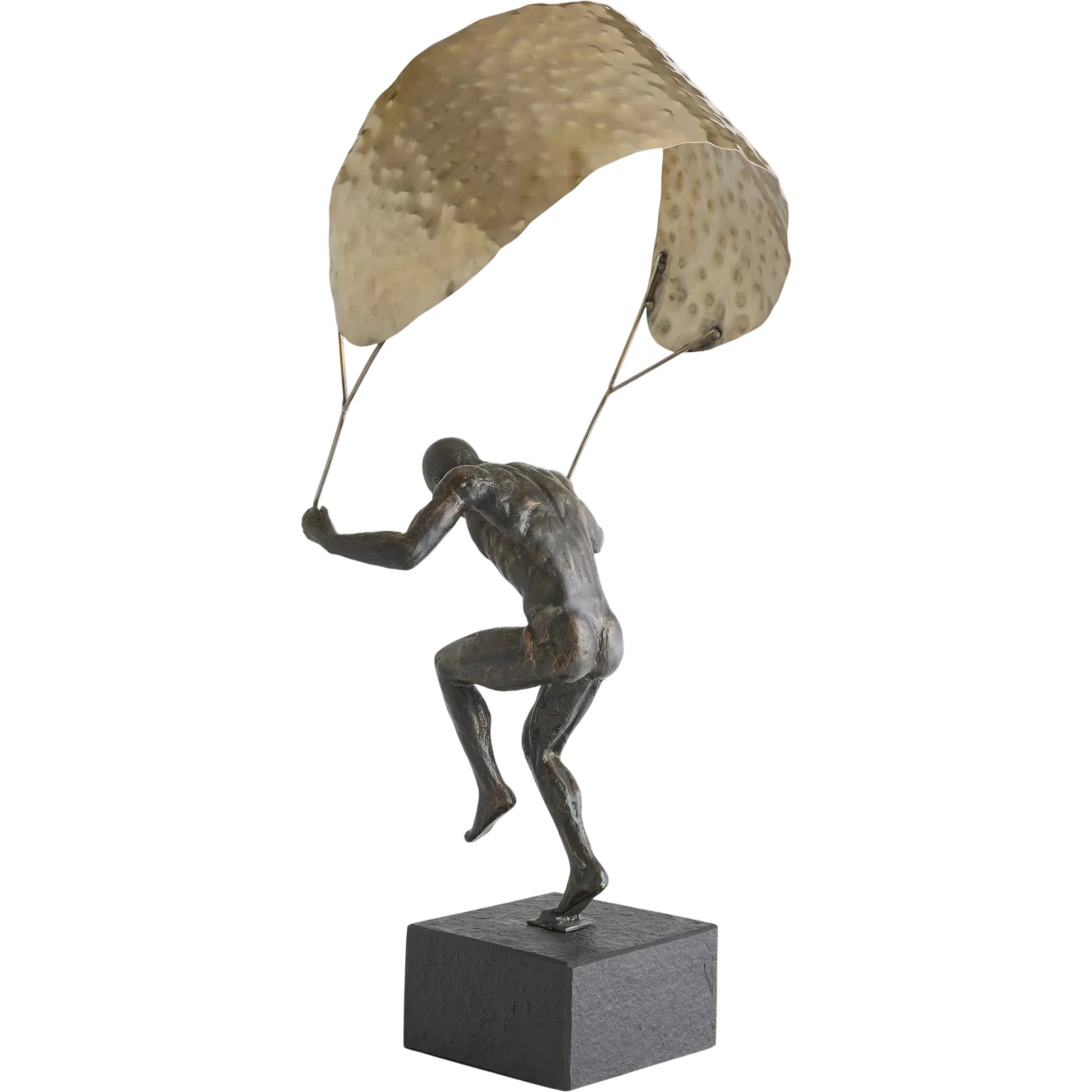 Paragliding Man by Global Views in bronze. Made from cast iron, iron, granite in a modern style.
