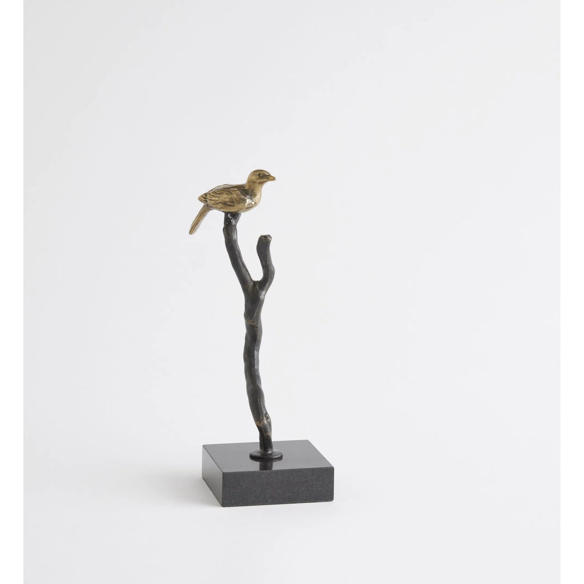 Perched Sparrows by Global Views in bronze, brass. Made from cast iron, marble in a modern style.