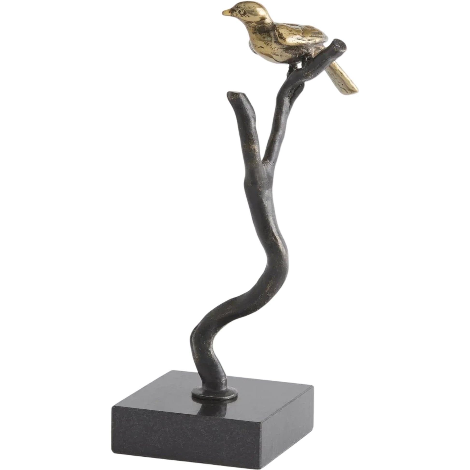 Perched Sparrows by Global Views in bronze, brass. Made from cast iron, marble in a modern style.