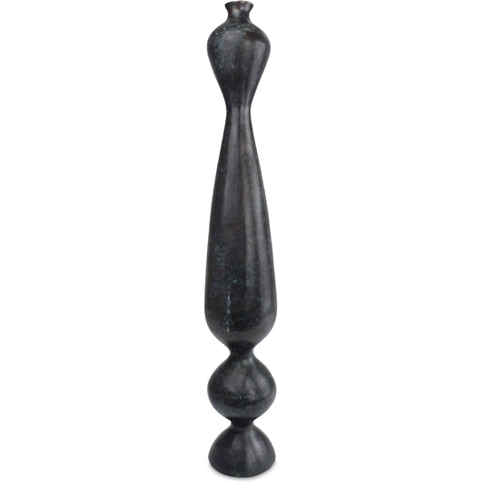 Luganzo Bronze Vase by Currey and Company in jade green, gold. Made from bronze in a modern style.