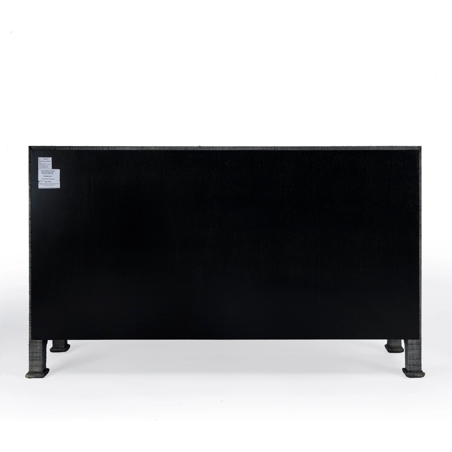 006 SI-2077874 | Additional Silo | Chatham 3-Drawer Raffia Sideboard by Butler Specialty Company in charcoal and charcoal raffia. Made from gmelina beechwood solids, mdf panel with maple veneer, raffia, aluminium in a modern style.