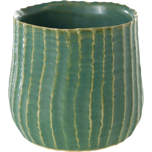 Palmero Pot by Accent Decor in green. Made from ceramic in a unique style.