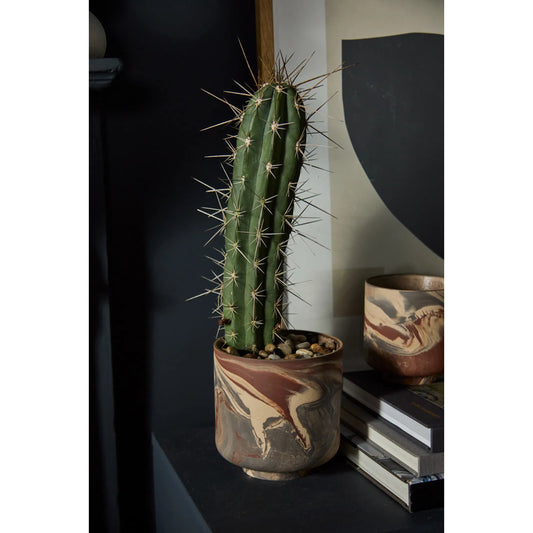 Tedros Pot by Accent Decor in brown. Made from ceramic in a modern style.