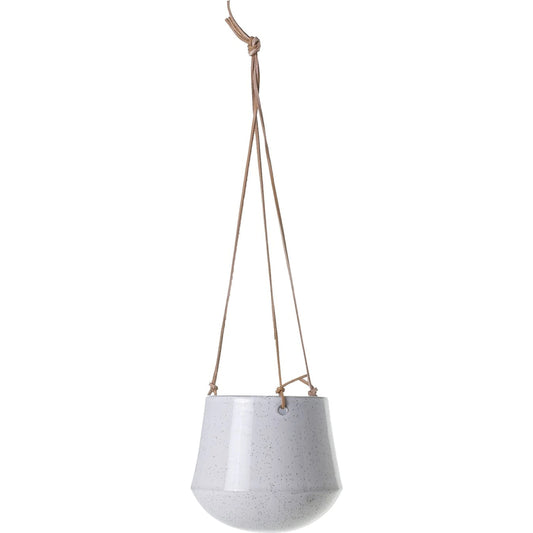 Kenzie Hanging Pot by Accent Decor in white. Made from ceramic in a modern style.